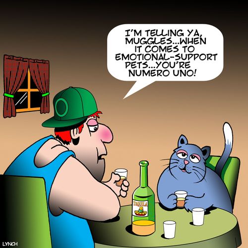 "I'm telling ya, muggles... when it comes to emotional-support pets... you're numero uno!"