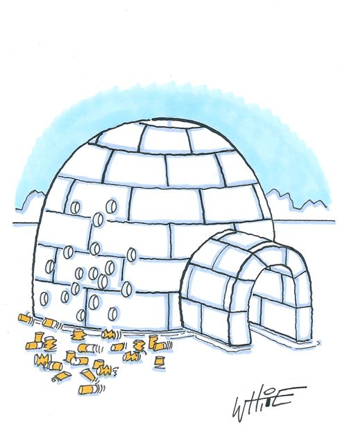 igloo smoking zone...
