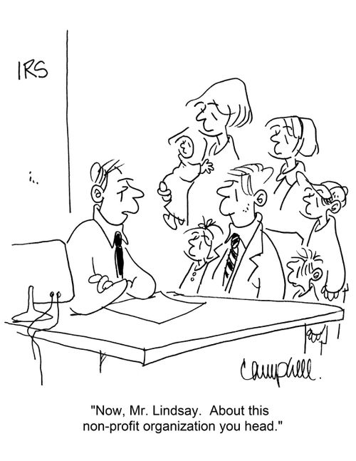 "Now, Mr. Lindsay. About this non-profit organization you head."