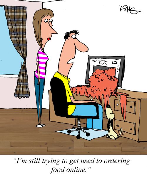 "I'm still trying to get used to ordering food online."