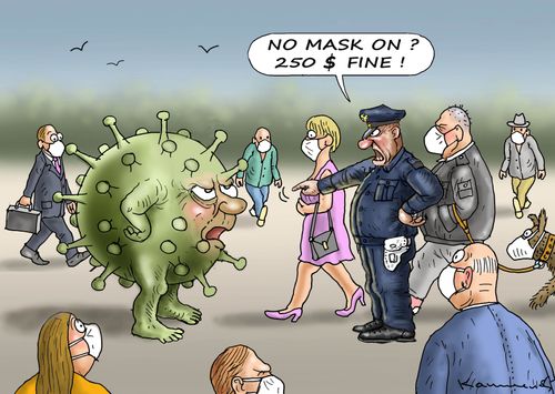 "No mask on? $250 fine!"