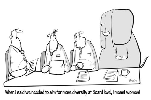 "When I said we need to aim for more diversity at board level, I meant women."