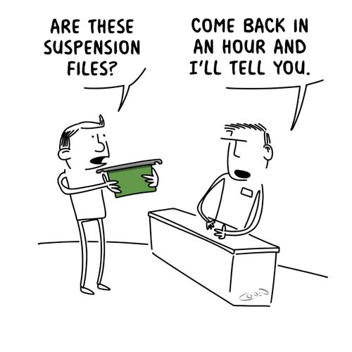"Are these suspension files?" 