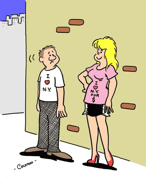 Man and Sex Worker Both Wear T Shirts Saying They Love New York