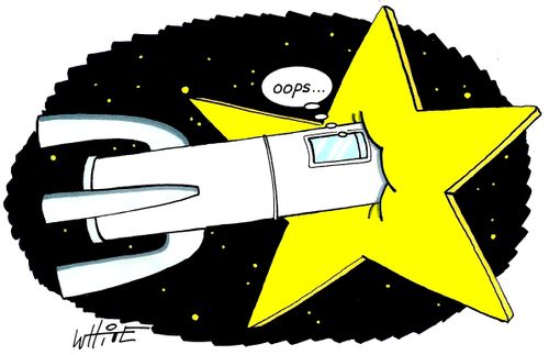 Space rocket hits a star...
