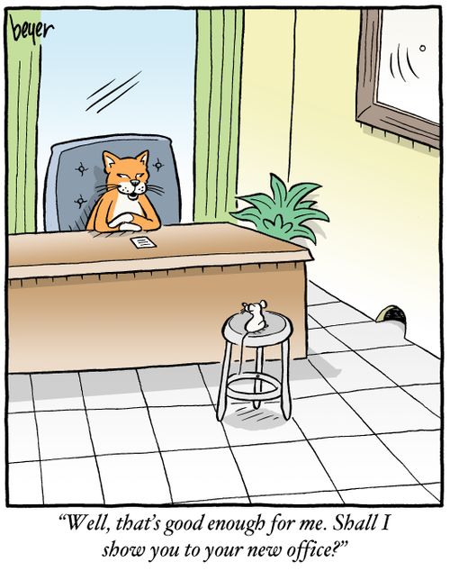 "Well, that's good enough for me. Shall I show you to your new office?"