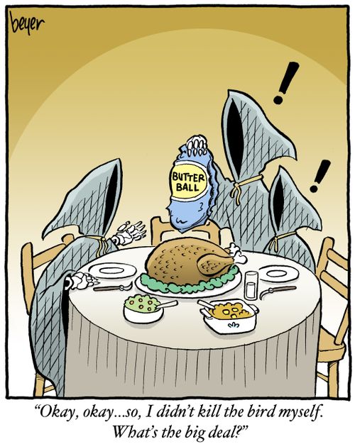"Okay, okay... so, I didn't kill the bird myself. What's the big deal?"