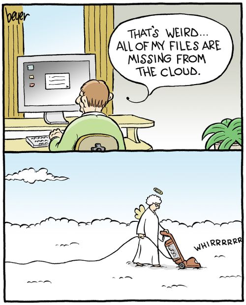"That's weird... all of my files are missing from the cloud."