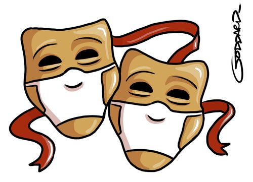 Covid theatre masks.