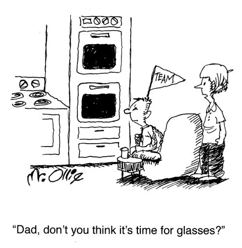 "Dad, don't you think it's time for glasses?"