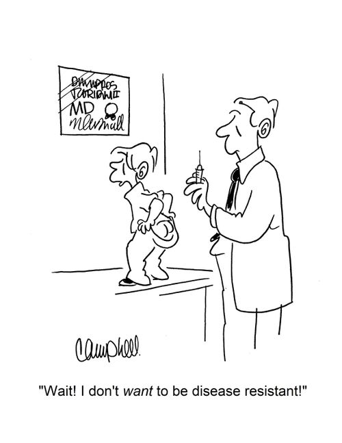 "Wait! I don't want to be disease resistant!"