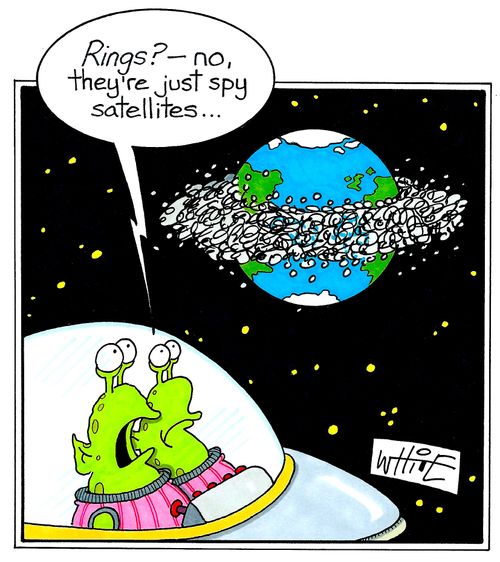"Rings? - no, they're just spy satellites...