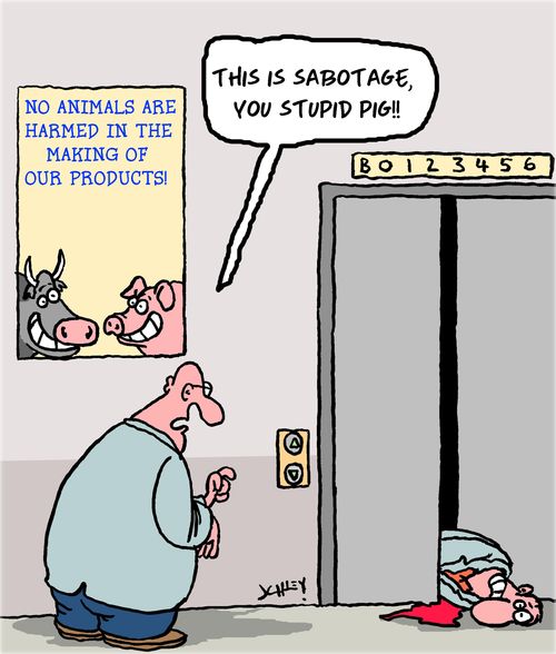 "This is sabotage, you stupid pig!