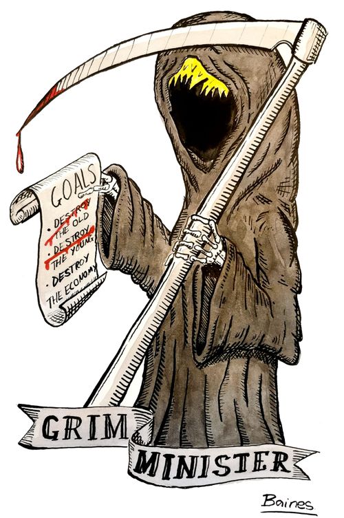 Grim Minister - Boris Johnson as the Grim Reaper