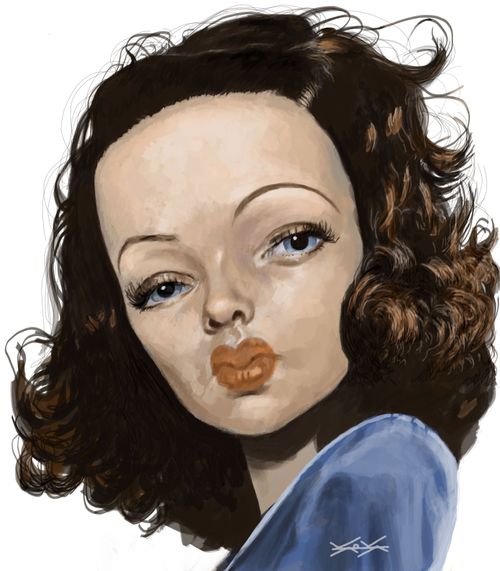 Gene Tierney caricature