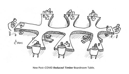 New Post-COVID Reduced Timber Boardroom Table.