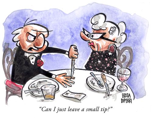 "Can I just leave a small tip?"