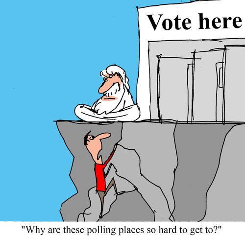 'Why are these polling places so hard to get to?"