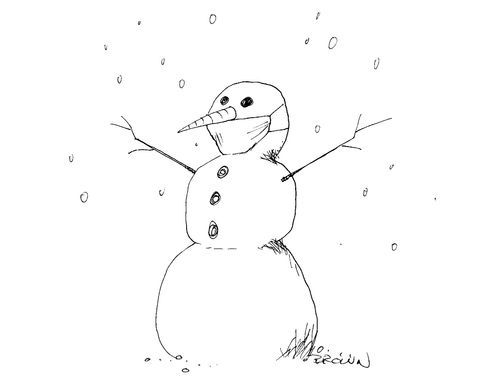 Snowman wearing a mask