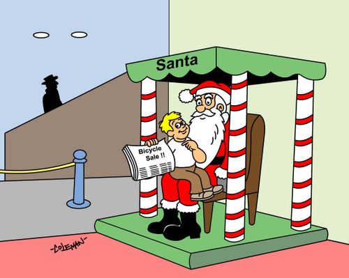 Kid Hints To Santa That He Wants A Bicycle For Christmas