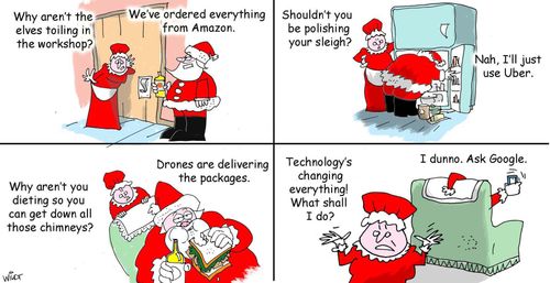 "Why aren't the elves toiling in the workshop?"