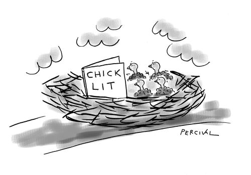 baby birds in a nest reading Chick Lit