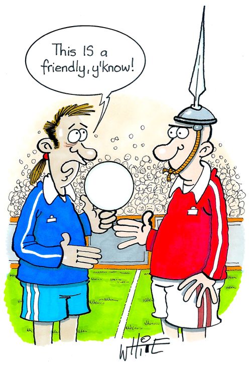 "This IS a friendly y'know..!"