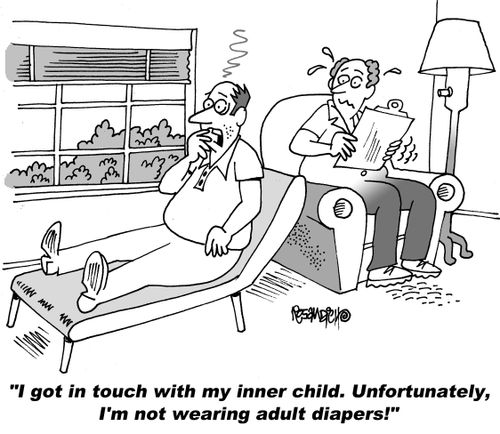 "I got in touch with my inner child. Unfortunately, I'm not wearing adult diapers!"