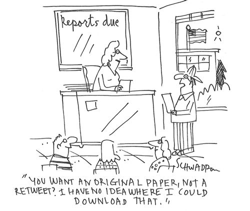 "You want an original paper, no a retweet? I have no idea where I could download that."