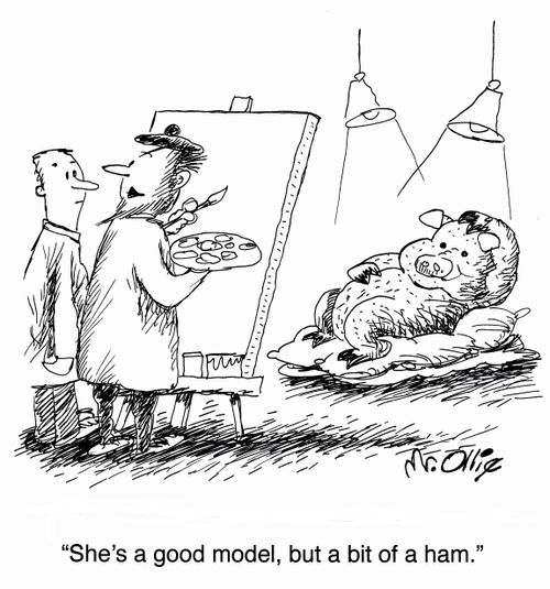 "She's a good model, but a bit of a ham."