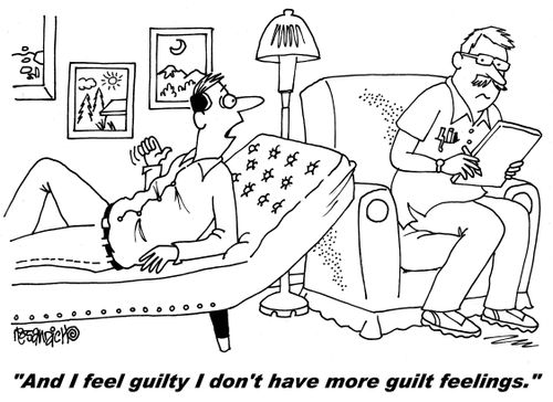"And I feel guilty I don't have more guilt feelings."