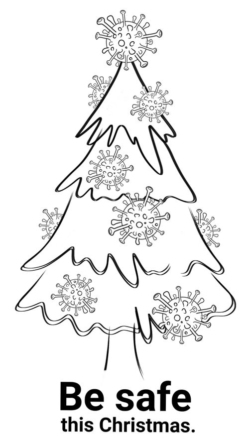Corona virus Christmas tree