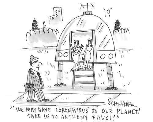 "We may have coronavirus on our planet! Take us to Anthony Fauci!"