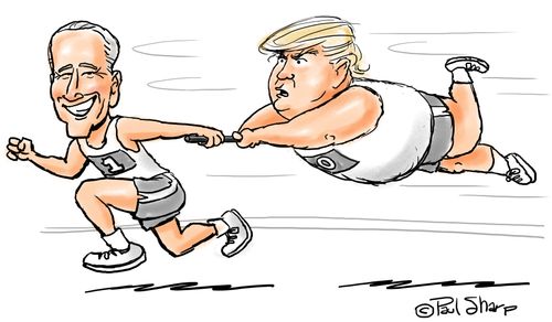 Biden Trump relay race