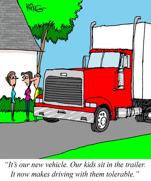 "It's our new vehicle. Our kids sit in the trailer."