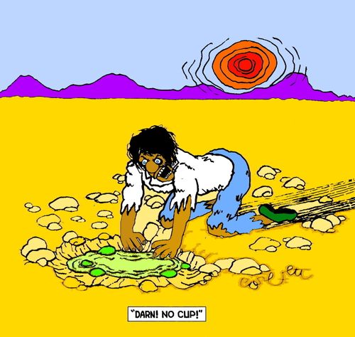 'Darn!  No cup!'