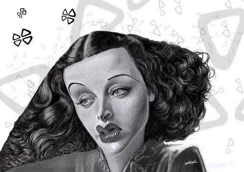 Hedy Lamarr caricature