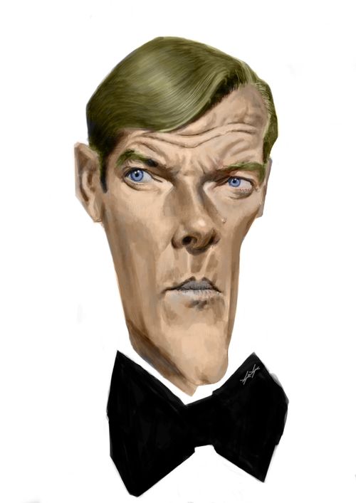 Sir Roger George Moore caricature
