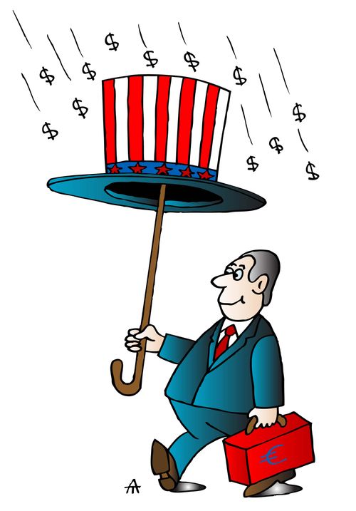 Raining dollars in America.