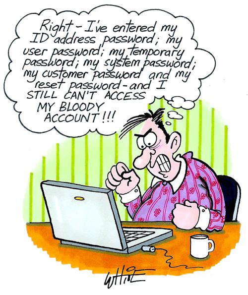 "Right - I've entered my ID address password; my user password..."
