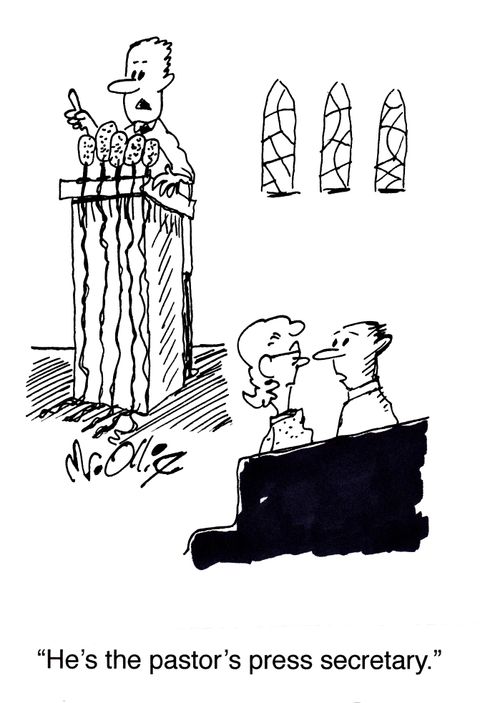 "He's the pastor's press secretary."