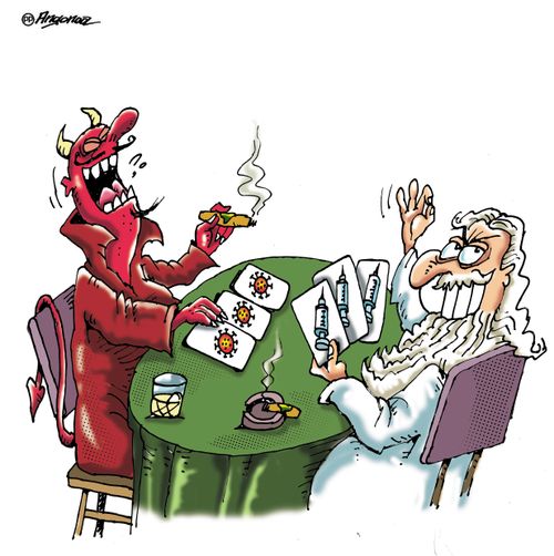 God and the Devil play poker