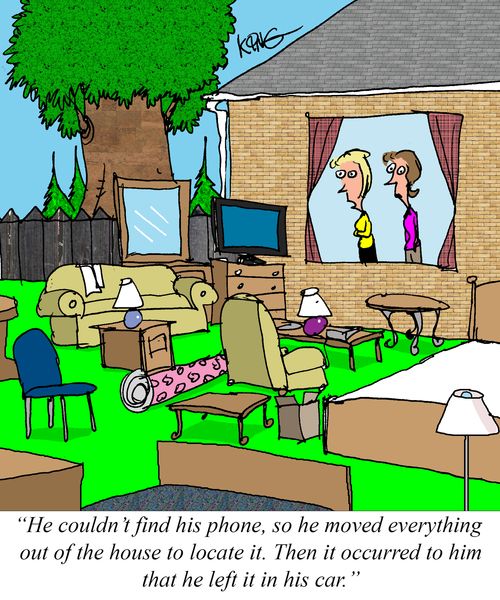 "He couldn't find his phone."