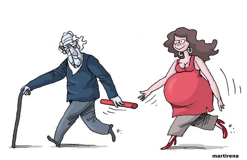 Aging and birth rate in the population