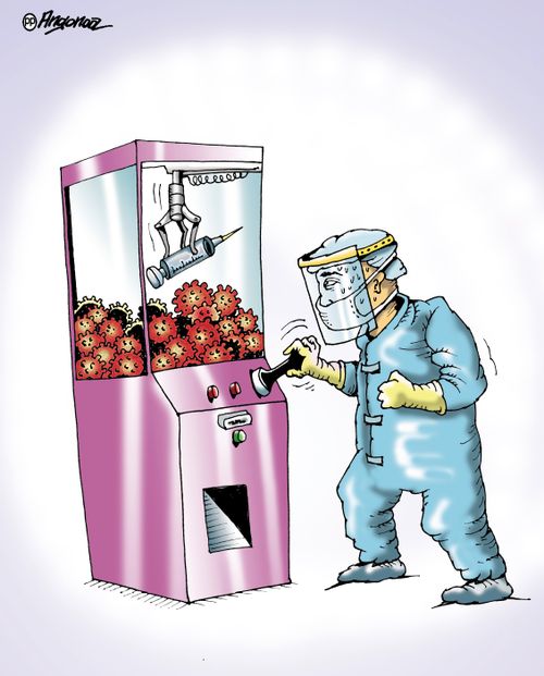 Claw machine vaccine.