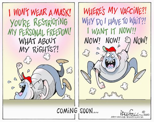 "I won't wear a mask! You're restricting my personal freedom!"