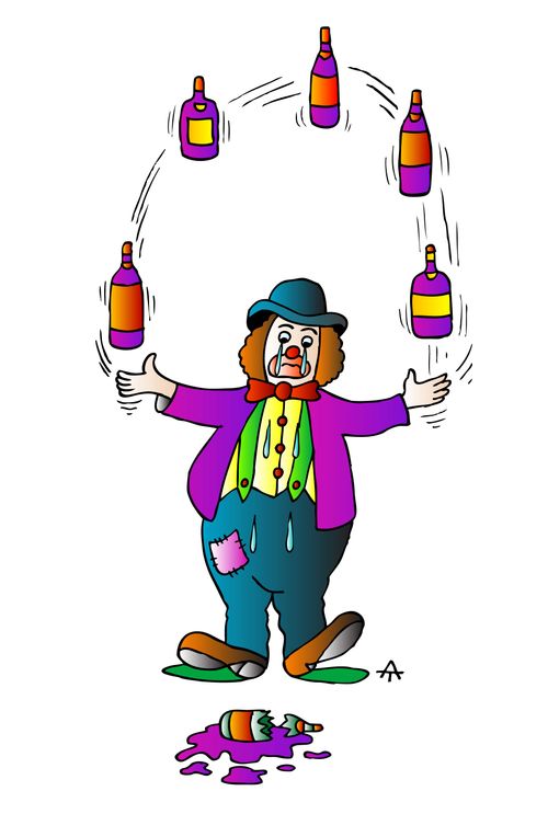 Juggling wine