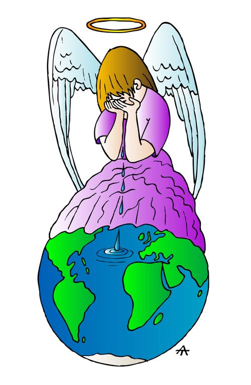 An angel crying