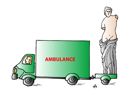 An a ulence towing the The Venus de Milo