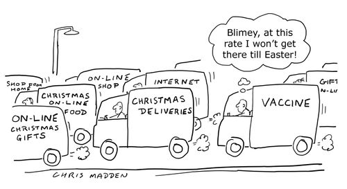 "Blimey, at this rate I won't get there till easter!"